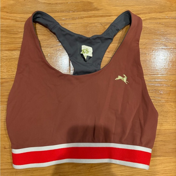 Tracksmith Brown and Red Sports Bra - Picture 1 of 2